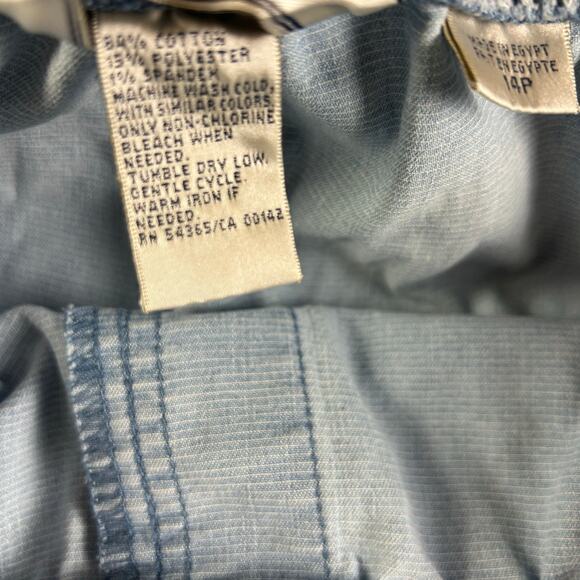 Alison Daley Pants Petite Women Sz 14P Light Blue Chambray Elastic Waist Pull On - Picture 8 of 11